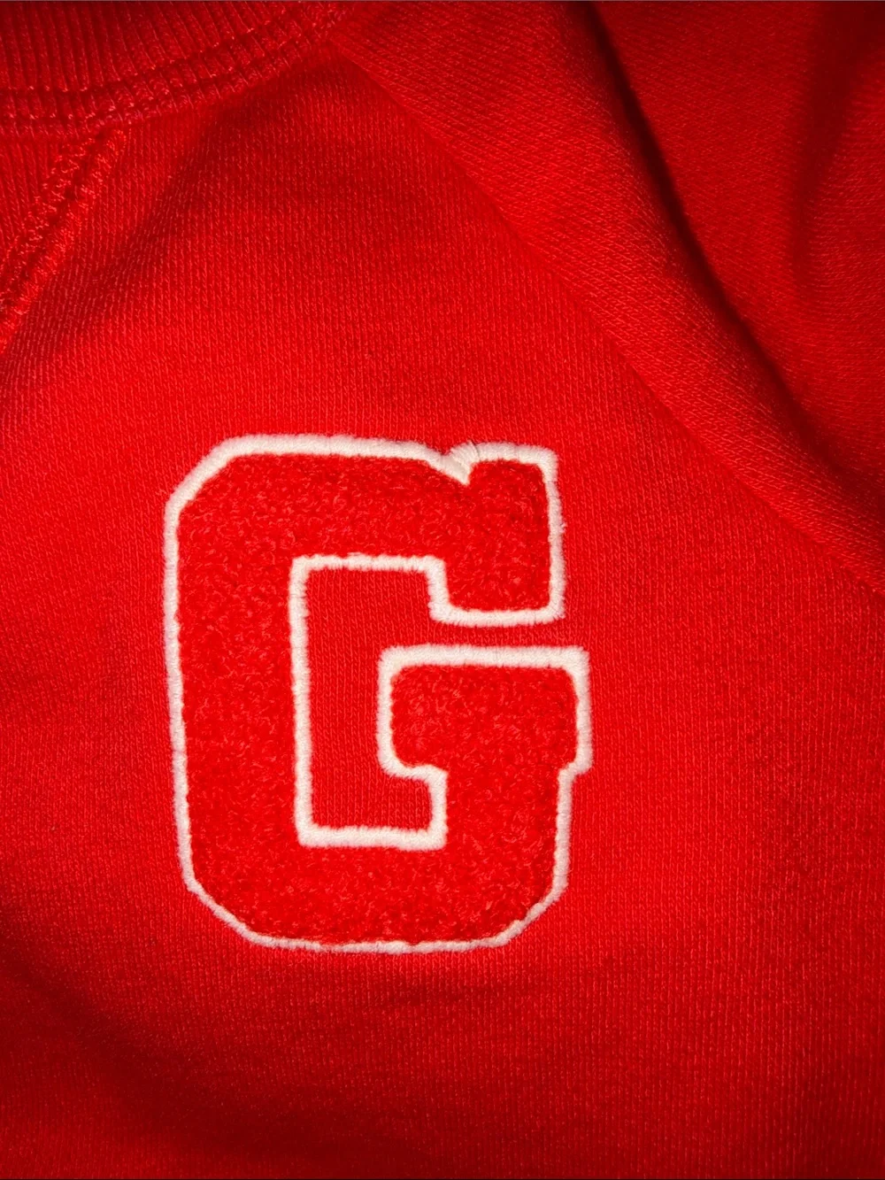 GAP Red Crewneck Sweatshirt with White-Outlined G Patch
